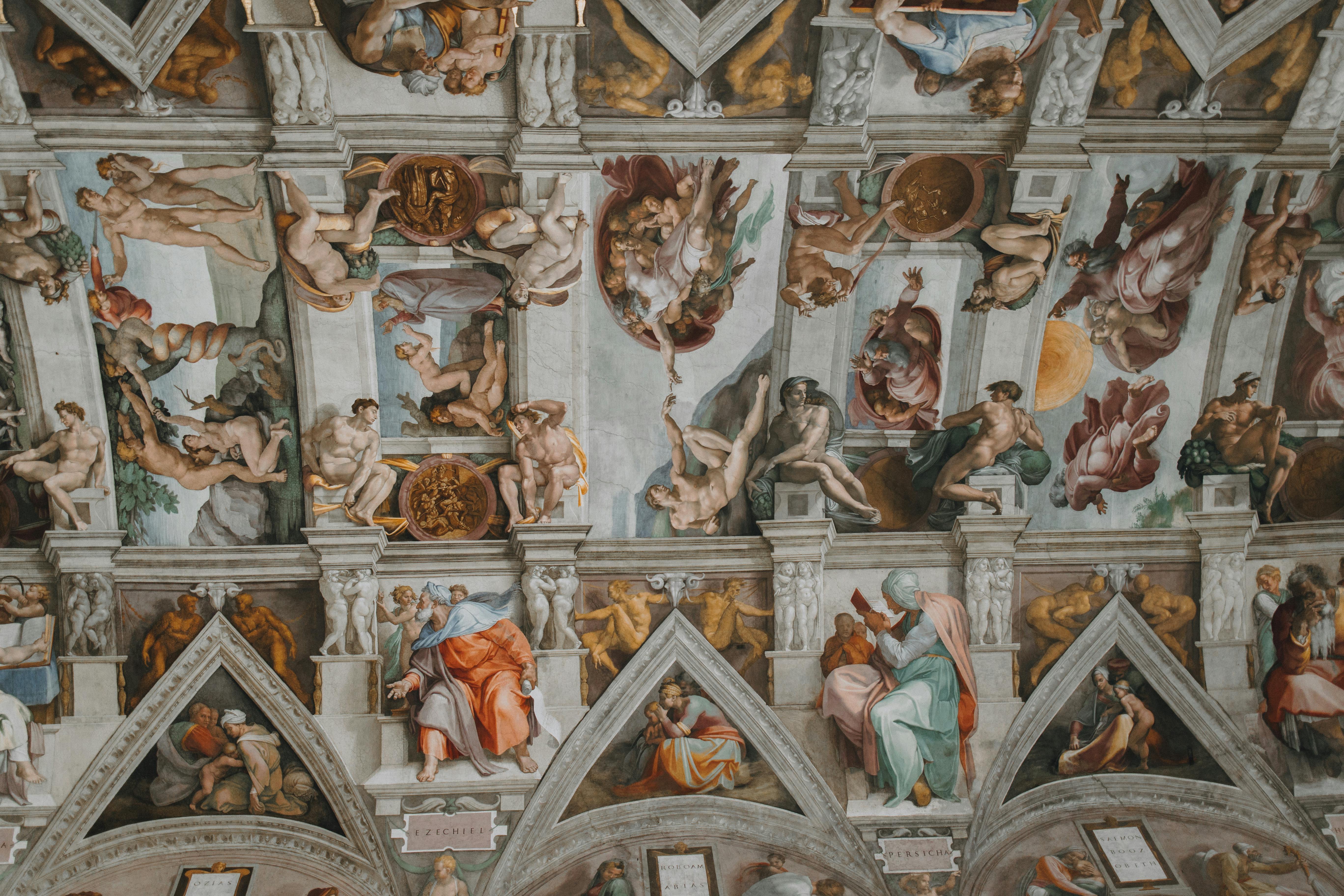 Imagen decorativa: detalle del fresco que decora la bóveda de la Capilla Sitxina, pintado por Miguel Ángel